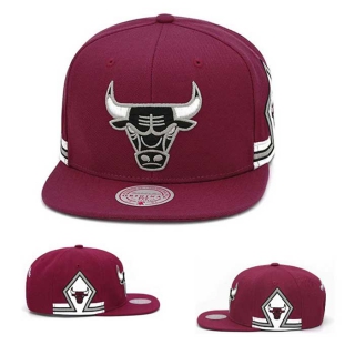 NBA Chicago Bulls Mitchell & Ness Maroon Snapback Hats 2271