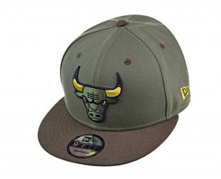 NBA Chicago Bulls New Era Olive Brown 9FIFTY Snapback Hat 2280
