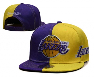 NBA Los Angeles Lakers Mitchell & Ness Purple Gold Team Half and Half Snapback Hat 2136