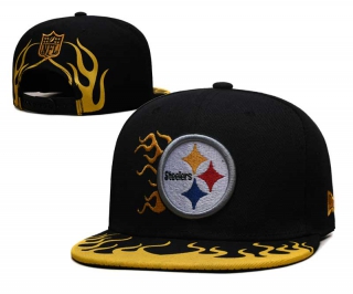 NFL Pittsburgh Steelers New Era Black Gold Rally Drive Flames 9FIFTY Snapback Hat 6047
