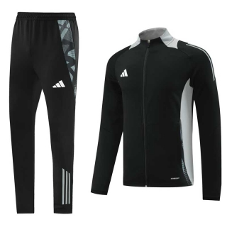 Men's Adidas Athletic Full Zip Jacket Sweatsuits Black Grey