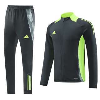 Men's Adidas Athletic Full Zip Jacket Sweatsuits Graphite Fluorescent Green