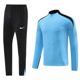 Men's Nike Athletic Half Zip Jacket Sweatsuits Light Blue Black