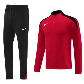 Men's Nike Athletic Half Zip Jacket Sweatsuits Red Black