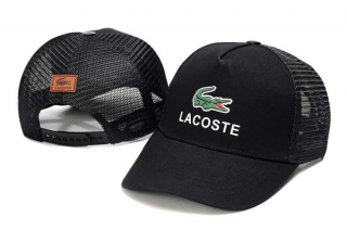Wholesale Lacoste Curved Brim Trucker Snapback Hat Black 7016