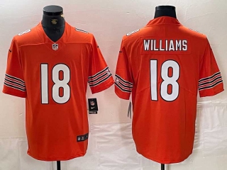 Men's NFL Chicago Bears #18 Caleb Williams Nike Orange 2024 NFL Draft Jersey