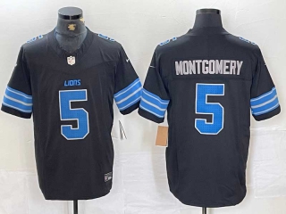 Men's NFL Detroit Lions #5 David Montgomery Nike Black 2nd Alternate Game Jersey