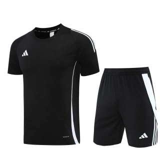 Men's Adidas Training Shorts T-shirt Tracksuit Black (2)
