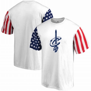 Men's NBA Cleveland Cavaliers Fanatics Branded Stars and Stripes T-Shirt White