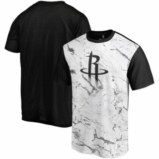 Men's NBA Houston Rockets Marble Sublimated T-Shirt WhiteBlack