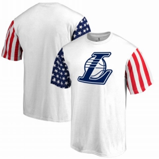 Men's NBA Los Angeles Lakers Fanatics Branded Stars & Stripes T-Shirt White