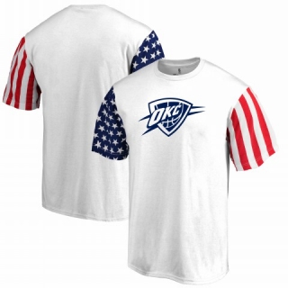 Men's NBA Oklahoma City Thunder Fanatics Branded Stars & Stripes T-Shirt White