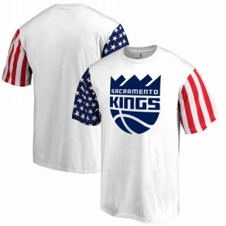 Men's NBA Sacramento Kings Fanatics Branded Stars & Stripes T-Shirt White