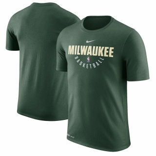 Men's Milwaukee Bucks Hunter Green Nike Practice Performance T-Shirt