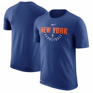 Men's New York Knicks Blue Nike Practice Performance T-Shirt