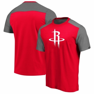 Men's NBA Houston Rockets Fanatics Branded Iconic Blocked T-Shirt – RedHeathered Gray