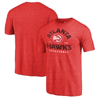 Men's NBA Fanatics Branded Atlanta Hawks Red Vintage Arch Tri-Blend T-Shirt