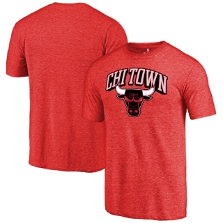 Men's NBA Fanatics Branded Chicago Bulls Red Hometown Collection Chi Town Tri-Blend T-Shirt