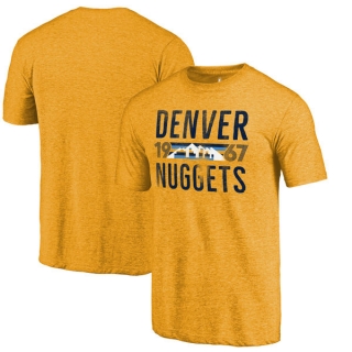 Men's NBA Fanatics Branded Denver Nuggets Gold Mountain Range Hometown Collection Tri-Blend T-Shirt