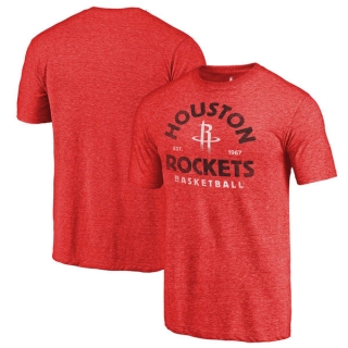Men's NBA Fanatics Branded Houston Rockets Red Vintage Arch Tri-Blend T-Shirt