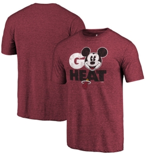 Men's NBA Fanatics Branded Miami Heat Red Disney Rally Cry Tri-Blend T-Shirt