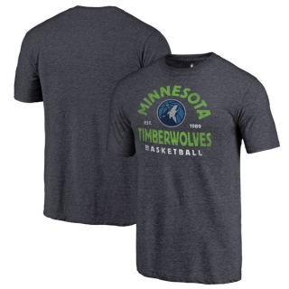 Men's NBA Fanatics Branded Minnesota Timberwolves Navy Vintage Arch Tri-Blend T-Shirt
