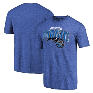 Men's NBA Fanatics Branded Orlando Magic Heather Royal Distressed Team Logo Tri-Blend T-Shirt