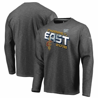 Men's Cleveland Cavaliers Fanatics Branded 2018 Eastern Conference Champions Locker Room Long Sleeve T-Shirt – Heather Charcoal