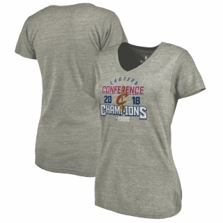Women's Cleveland Cavaliers Fanatics Branded 2018 Eastern Conference Champions Catch & Shoot Tri-Blend V-Neck T-Shirt – Heather Gray