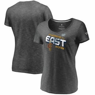 Women's Cleveland Cavaliers Fanatics Branded 2018 Eastern Conference Champions Locker Room V-Neck T-Shirt – Heather Charcoal