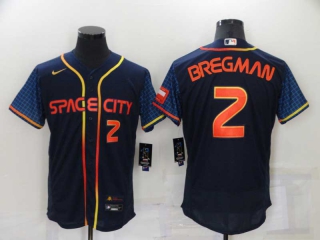 Men's MLB Houston Astros Alex Bregman #2 Nike Navy 2022 City Connect Flex Base Jerseys (2)