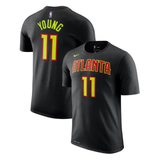 Men's NBA Atlanta Hawks Trea Young 2022 Black T-Shirts (2)