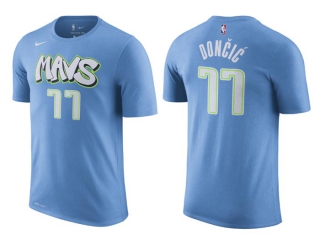 Men's NBA Dallas Mavericks Luka Dončić 2022 Blue T-Shirts (1)