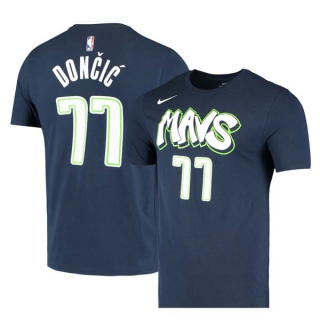 Men's NBA Dallas Mavericks Luka Dončić 2022 Navy T-Shirts (3)