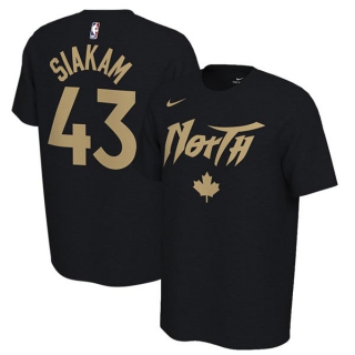 Men's NBA Toronto Raptors Pascal Siakam 2022 Black T-Shirts (2)