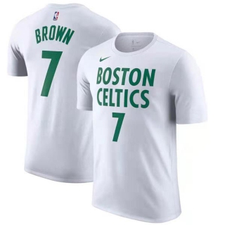 Men's NBA Boston Celtics Jaylen Brown 2022 White T-Shirts (1)