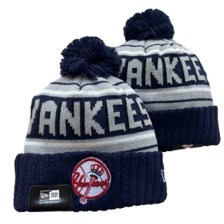 Wholesale MLB New York Yankees New Era Navy Knit Beanies Hats 3010