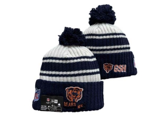 Wholesale NFL Chicago Bears New Era Navy 2022 Sideline Sport Cuffed Pom Knit Hat 3044