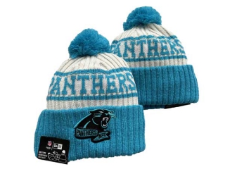 NFL Carolina Panthers New Era Cream Blue 2022 Sideline Beanies Knit Hat 3043