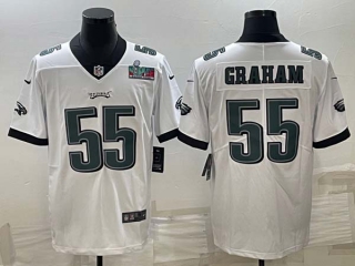 Men's Philadelphia Eagles #55 Brandon Graham White Super Bowl LVII Patch Vapor Untouchable Limited Stitched Jersey