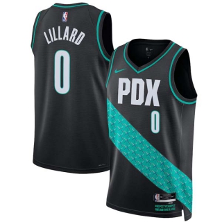 Men's NBA Portland Trail Blazers Damian Lillard 22-23 Nike Black City Edition Jersey