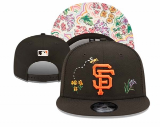 MLB San Francisco Giants Watercolor Floral Black New Era 9FIFTY Snapback Hat 3014