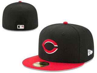 MLB Cincinnati Reds Black Red New Era 59FIFTY Fitted Hat 0501