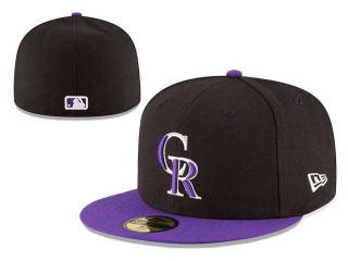 MLB Colorado Rockies Black Purple New Era 59FIFTY Fitted Hat 0502