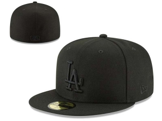 MLB Los Angeles Dodgers Black On Black New Era 59FIFTY Fitted Hat 0504