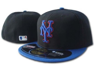 MLB New York Mets Black Royal New Era 59FIFTY Fitted Hat 0502