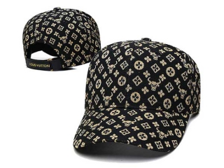 Discount Louis Vuitton Black Gold Curved Brim Adjustable Hats 7032 For Sale