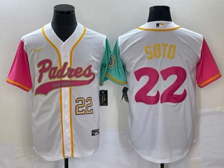 Men's San Diego Padres #22 Juan Soto Number White NEW 2023 City Connect Cool Base Stitched Jersey