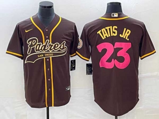 Men's San Diego Padres #23 Fernando Tatis Jr Brown NEW 2023 City Connect Cool Base Stitched Jersey