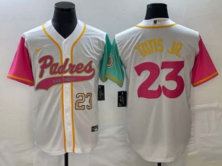 Men's San Diego Padres #23 Fernando Tatis Jr Number White NEW 2023 City Connect Cool Base Stitched Jerseys